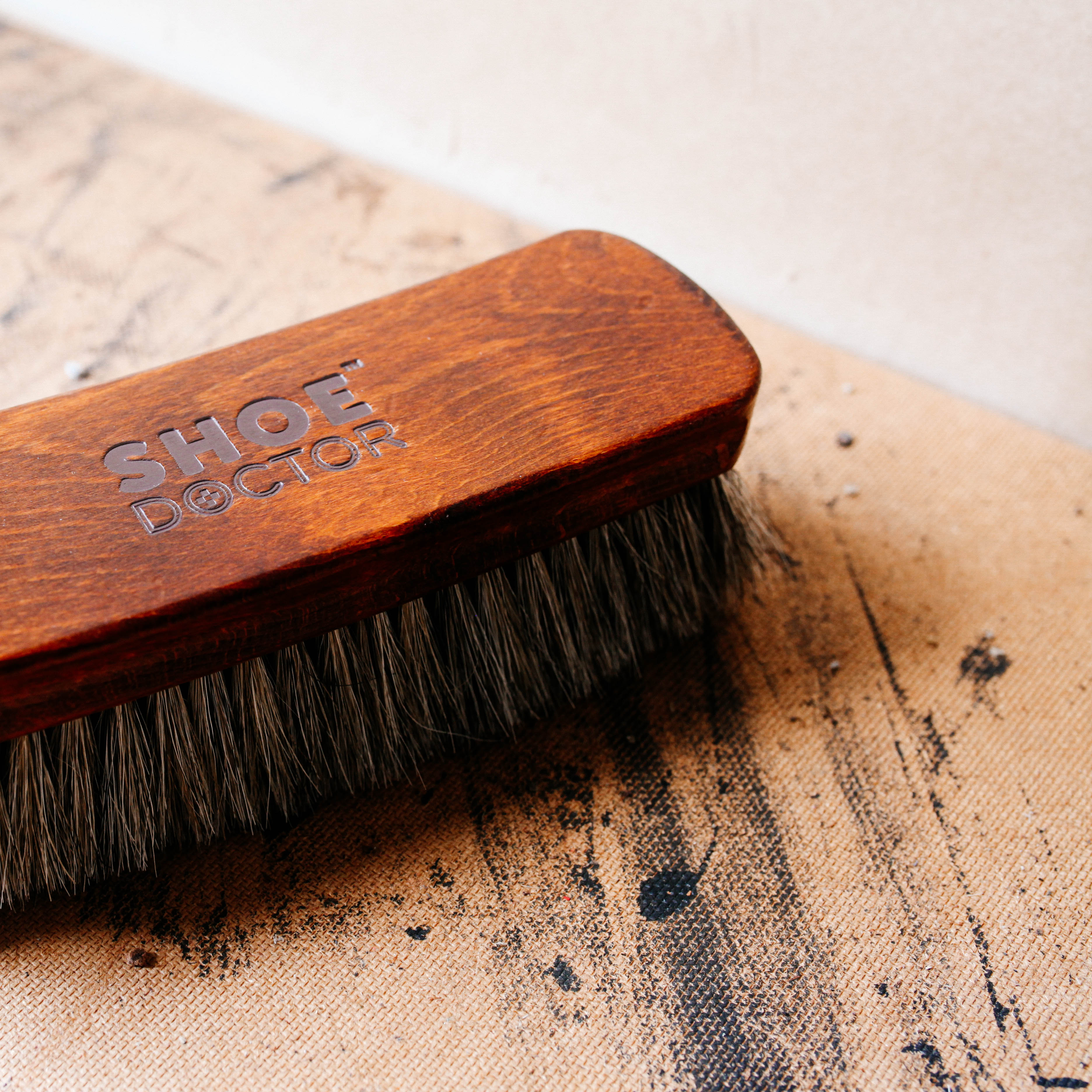 Shoe Doctor - Natural - Large Wooden Horsehair Shoe Brush