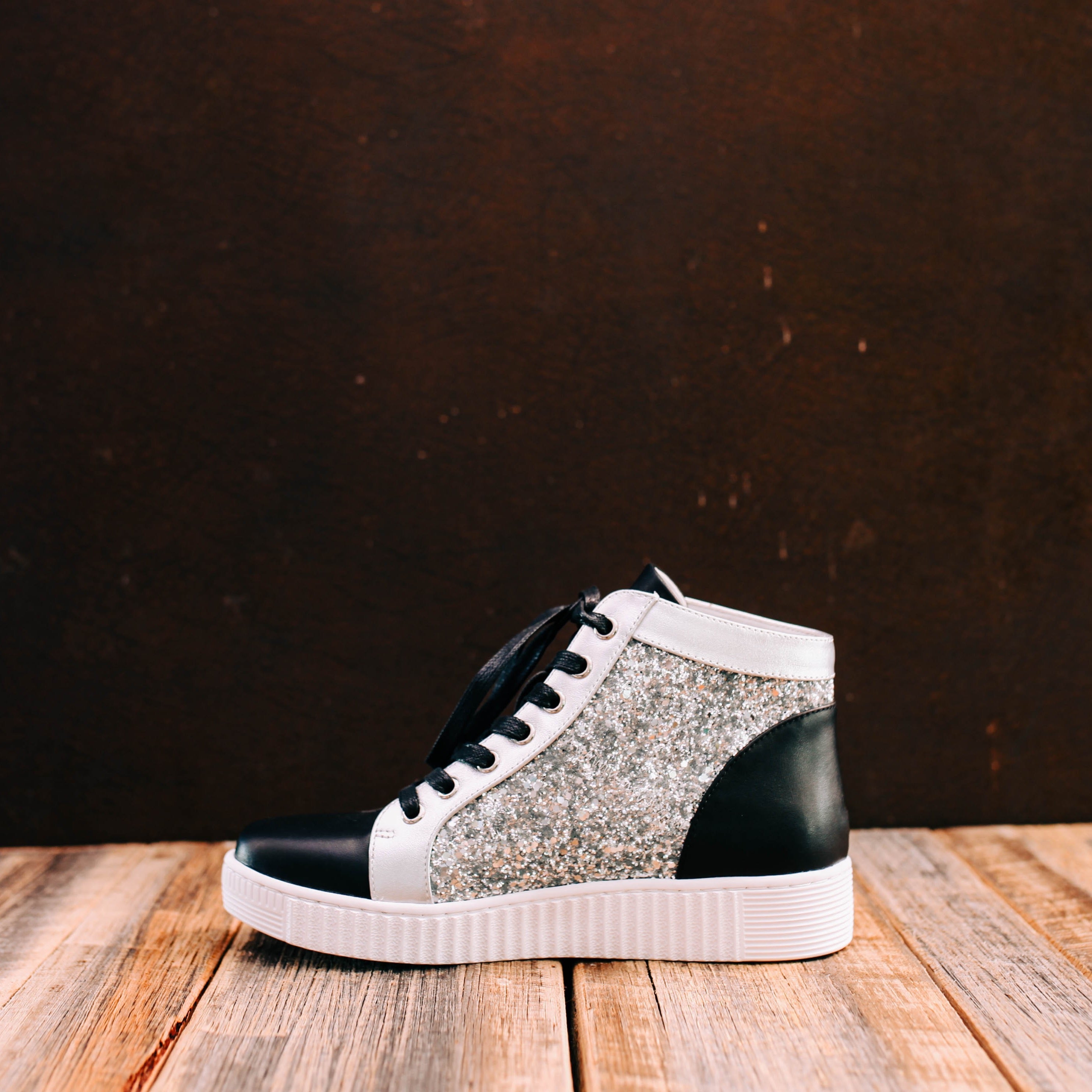 Hinako - Portia - Women's High Top Sparkle Sneaker