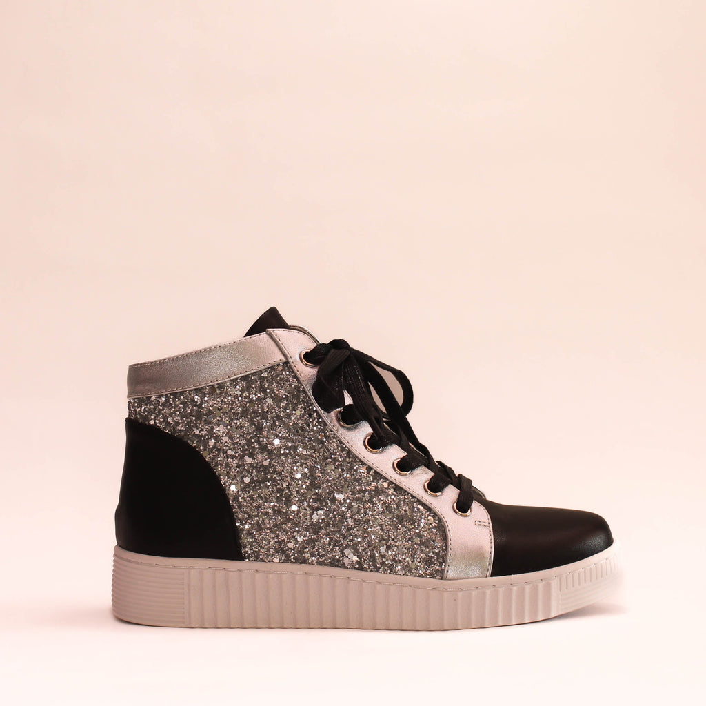 Hinako - Portia - Women's High Top Sparkle Sneaker