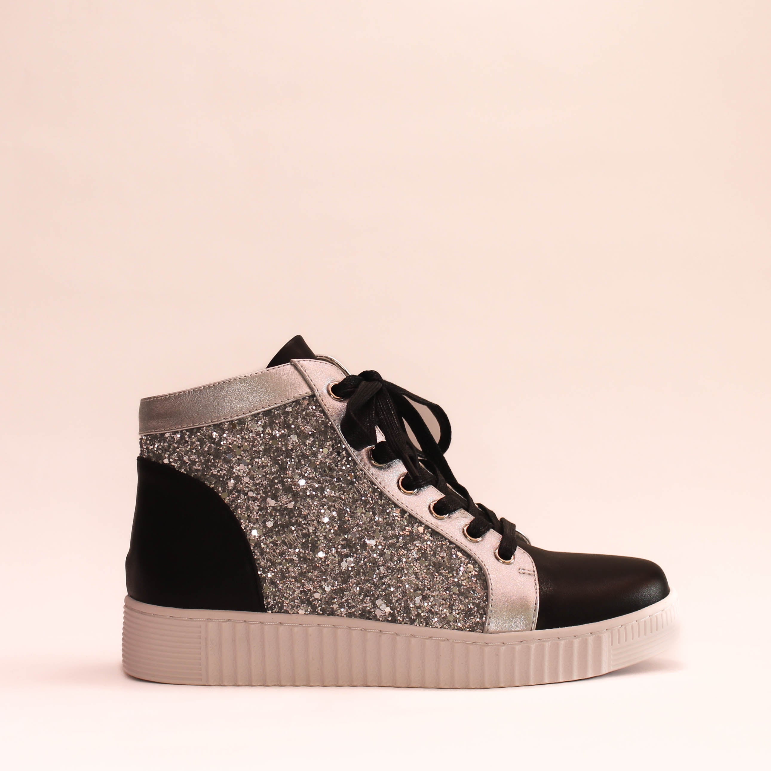 Hinako - Portia - Women's High Top Sparkle Sneaker