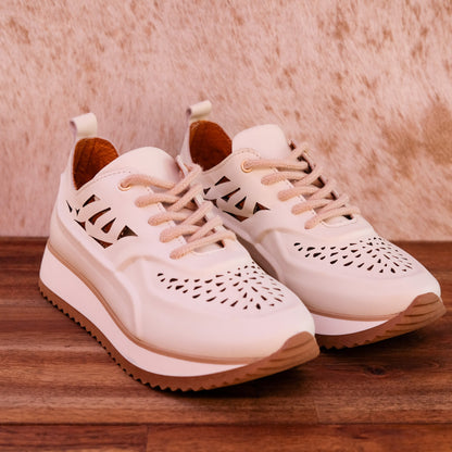 Via Nova - Ezra - Women’s Leather Laser Cut Sneaker