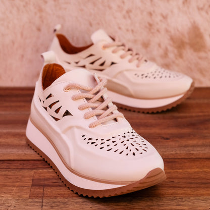 Via Nova - Ezra - Women’s Leather Laser Cut Sneaker