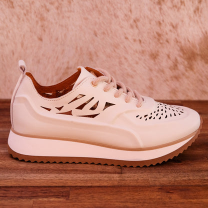 Via Nova - Ezra - Women’s Leather Laser Cut Sneaker