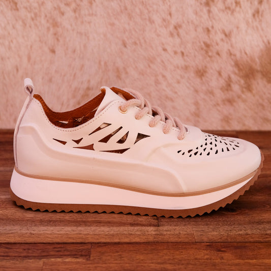 Via Nova - Ezra - Women’s Leather Laser Cut Sneaker