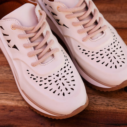 Via Nova - Ezra - Women’s Leather Laser Cut Sneaker
