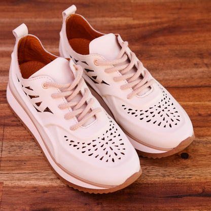 Via Nova - Ezra - Women’s Leather Laser Cut Sneaker