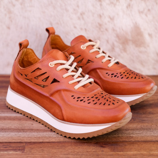 Via Nova - Ezra - Women’s Leather Laser Cut Sneaker