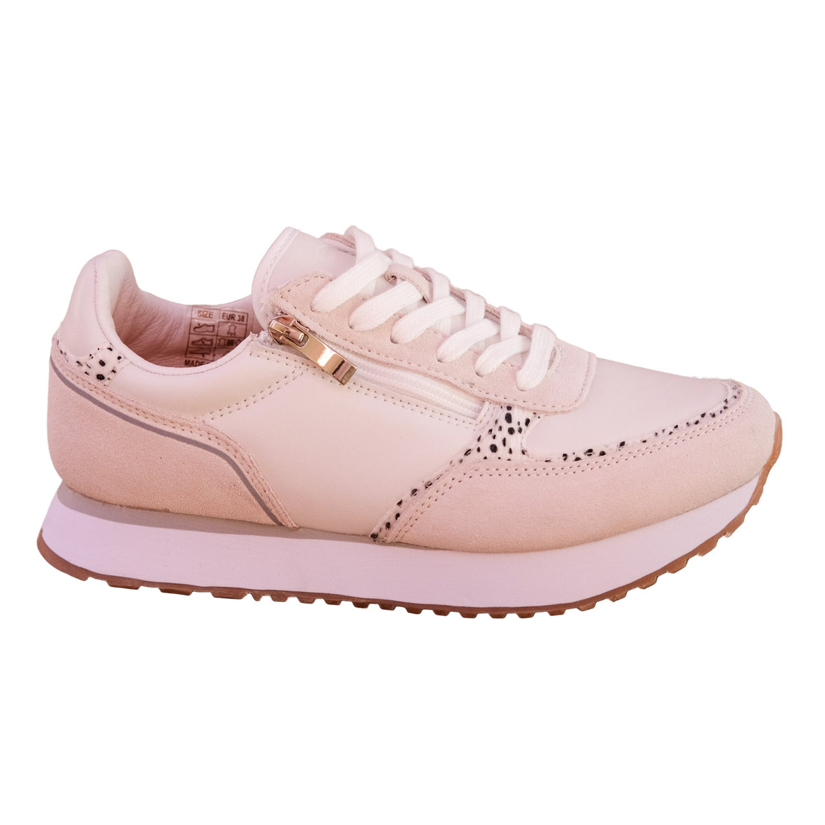 Bay Lane - Fire - Women’s White Leather and Suede Sneakers