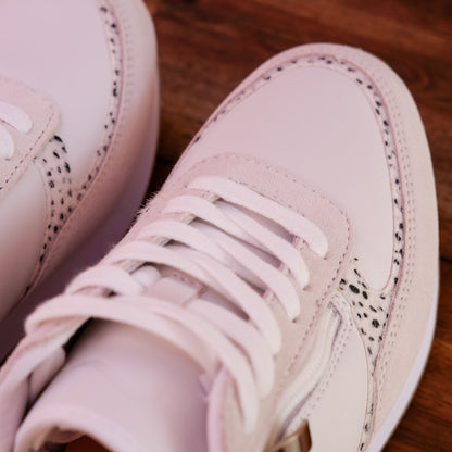 Bay Lane - Fire - Women’s White Leather and Suede Sneakers
