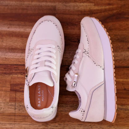 Bay Lane - Fire - Women’s White Leather and Suede Sneakers