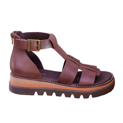 Django and Juliette - Sloanes - Women’s Choc Leather Platform Sandal