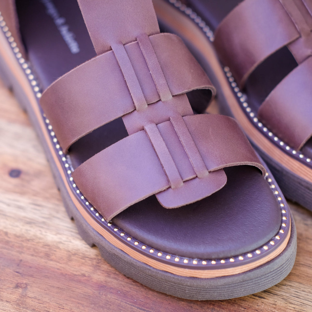 Django and Juliette - Sloanes - Women’s Choc Leather Platform Sandal