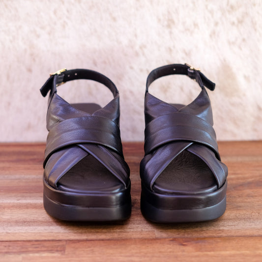 Via Nova - Elk - Women’s Leather Sling Back Wedge