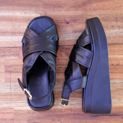 Via Nova - Elk - Women’s Leather Sling Back Wedge
