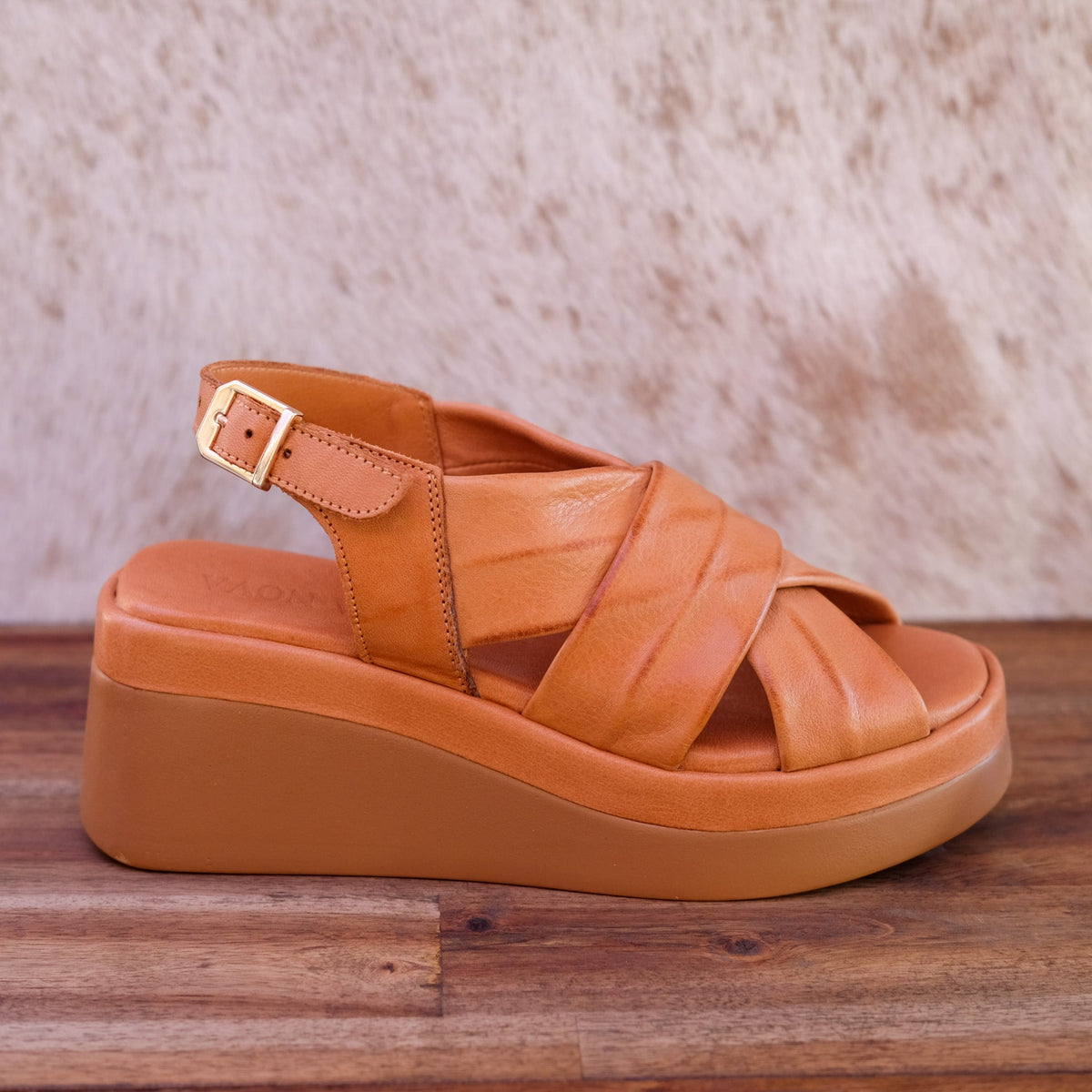 Via Nova - Elk - Women’s Leather Sling Back Wedge