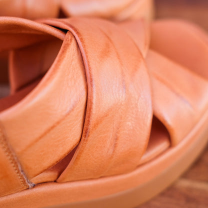 Via Nova - Elk - Women’s Leather Sling Back Wedge