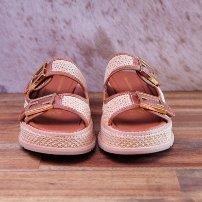 Django & Juliette - Vexta - Women’s Choc Woven Leather Slide