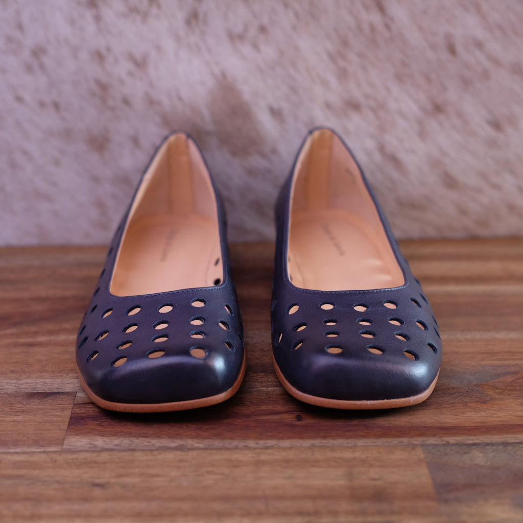 Django and Juliette - Gibons - Women's Navy Ballet Flat Shoes