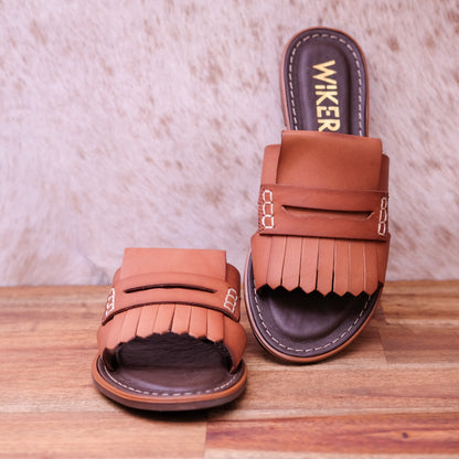 Wikers - Tatum - Women's Leather Fringe Slide