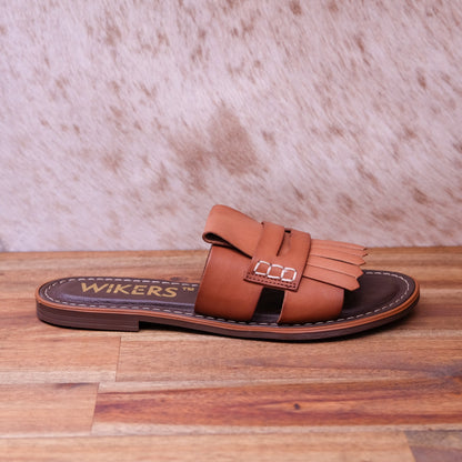 Wikers - Tatum - Women's Leather Fringe Slide
