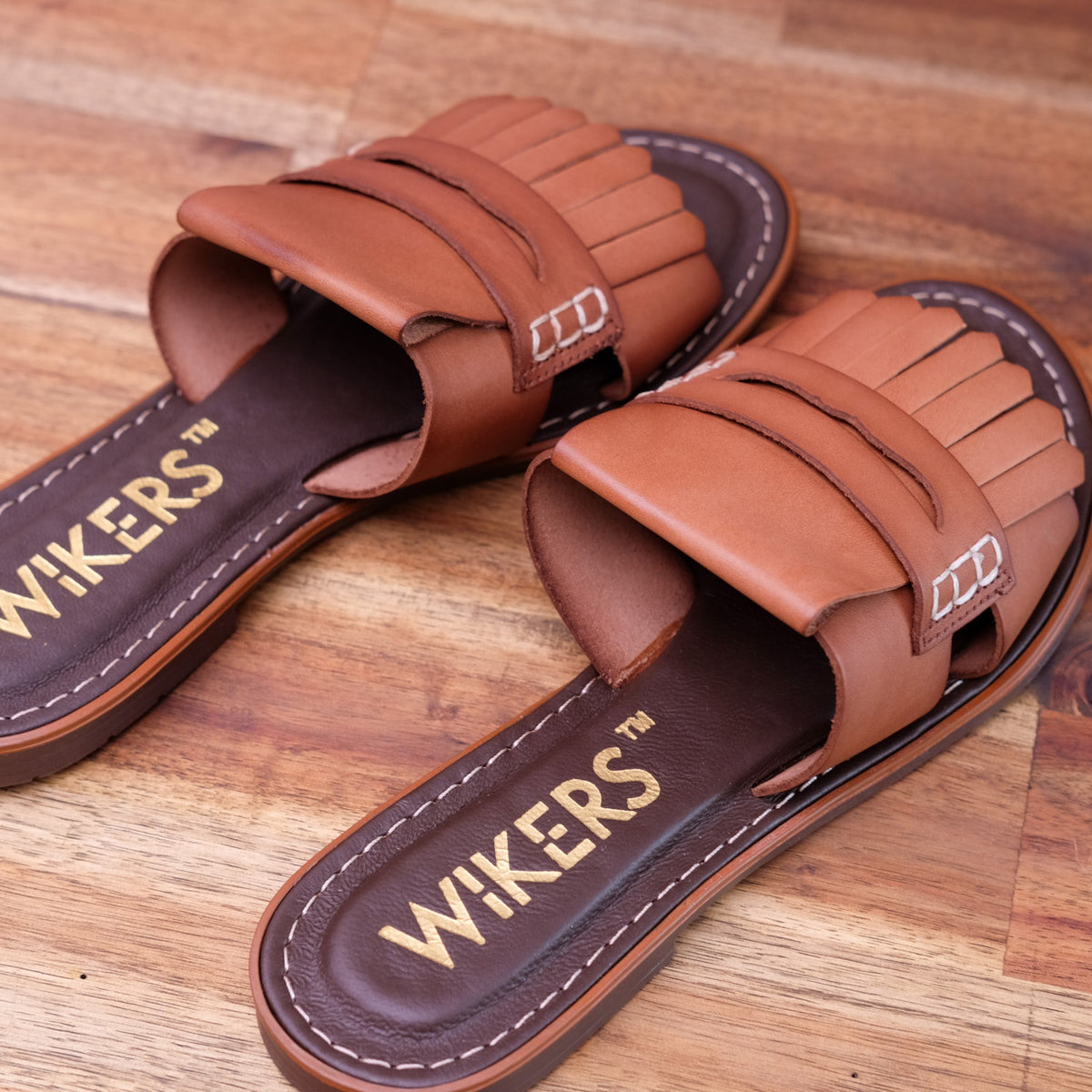Wikers - Tatum - Women's Leather Fringe Slide