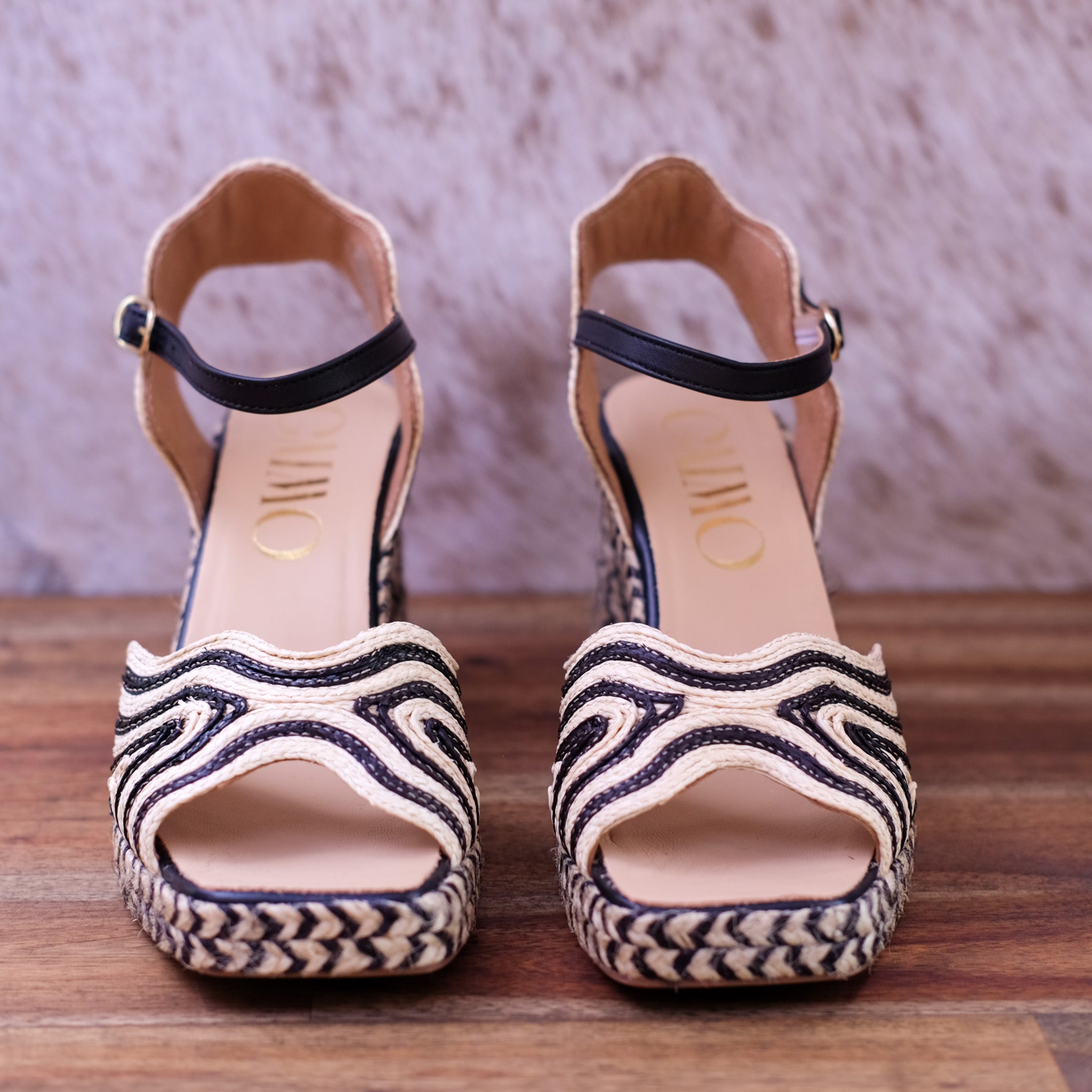 Gaimo - Danae - Women’s Raffia & Leather High Heel