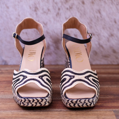 Gaimo - Danae - Women’s Raffia & Leather High Heel