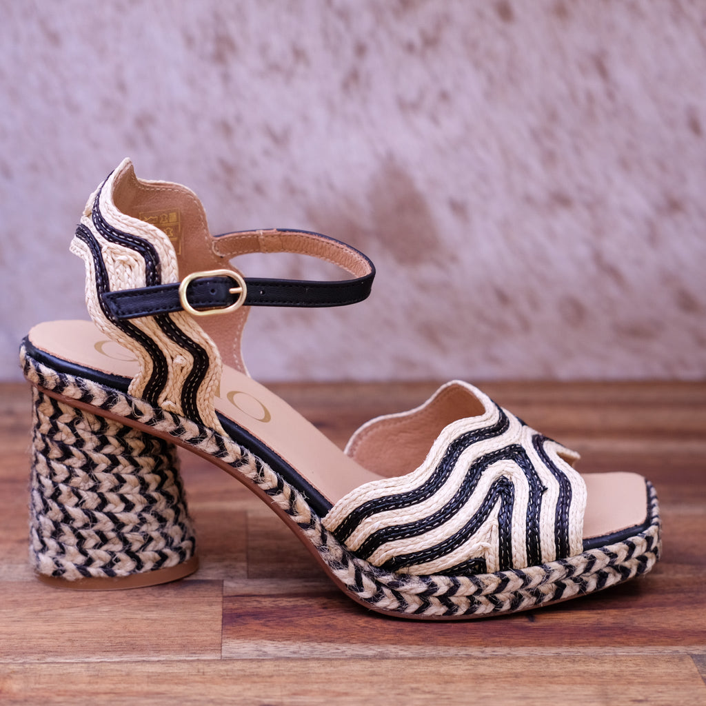 Gaimo - Danae - Women’s Raffia & Leather High Heel