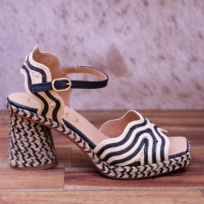 Gaimo - Danae - Women’s Raffia & Leather High Heel