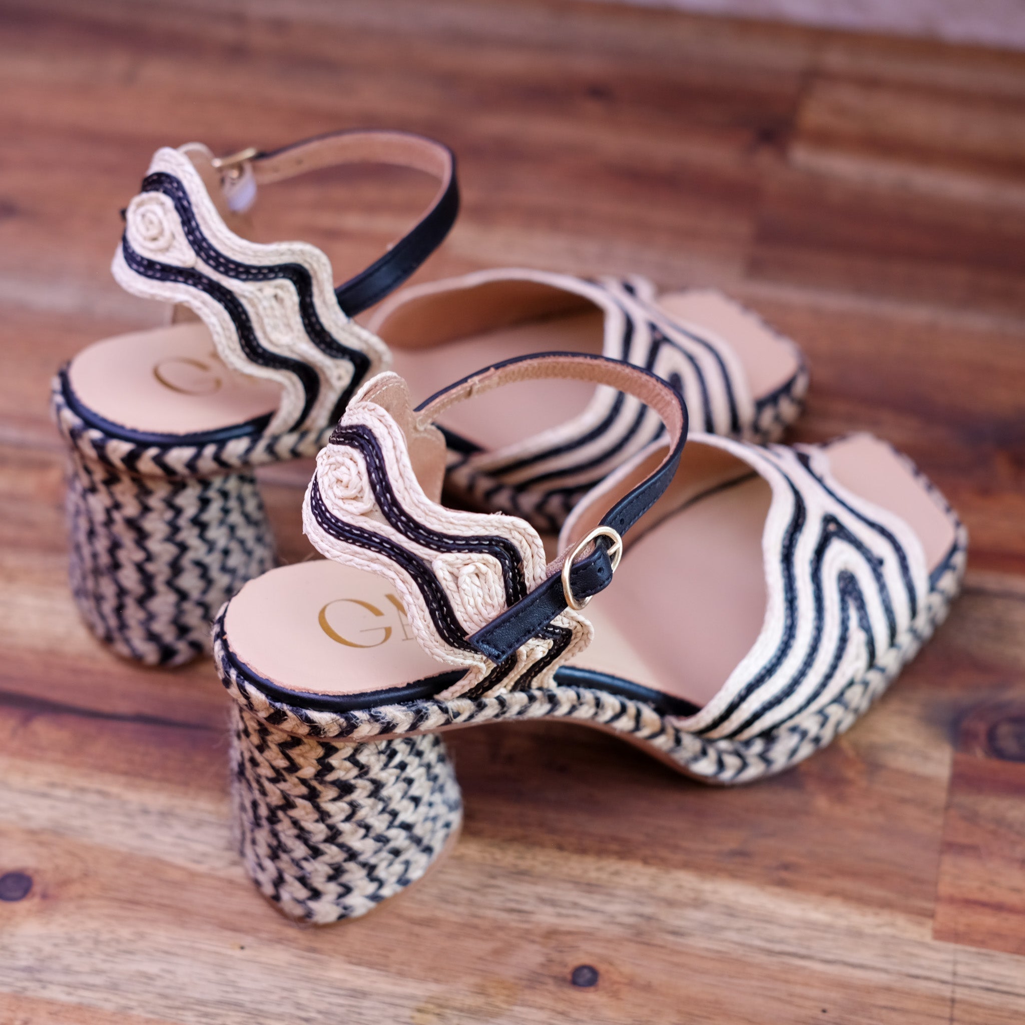 Gaimo - Danae - Women’s Raffia & Leather High Heel