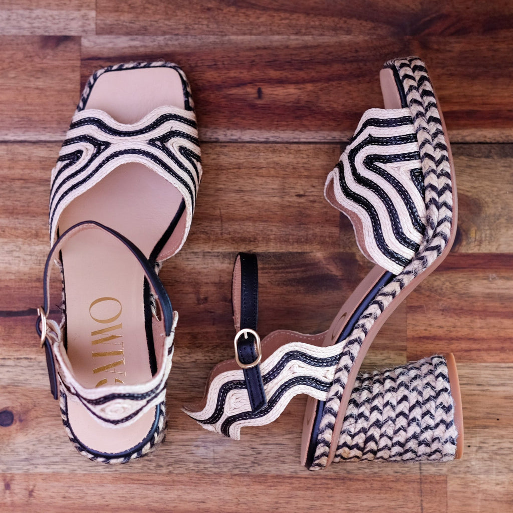 Gaimo - Danae - Women’s Raffia & Leather High Heel