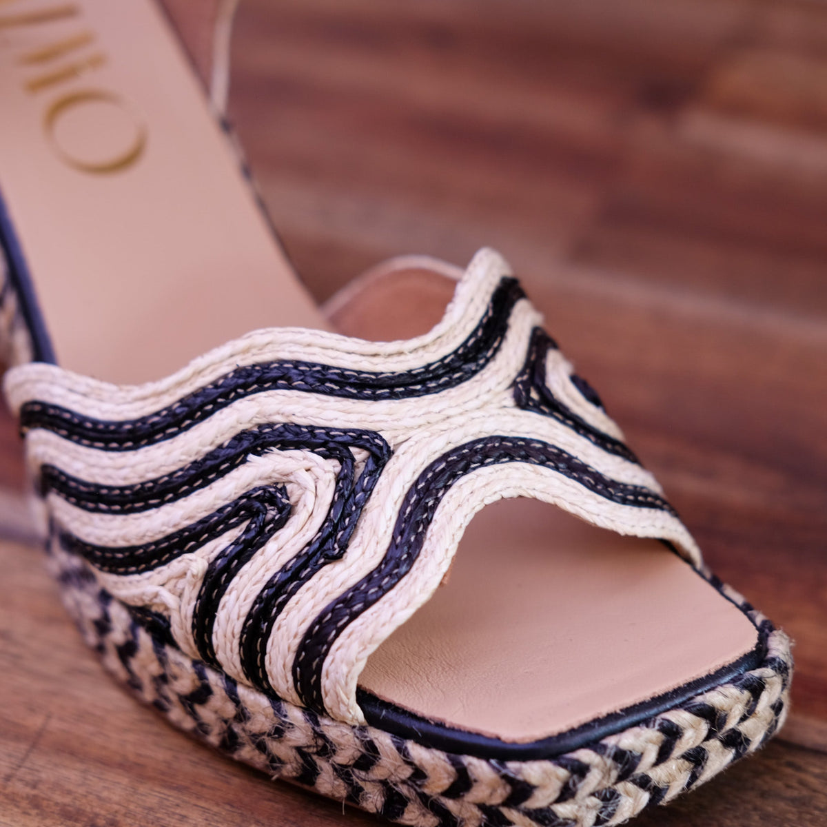 Gaimo - Danae - Women’s Raffia & Leather High Heel