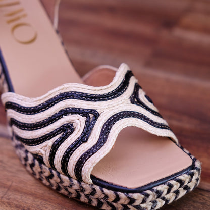 Gaimo - Danae - Women’s Raffia & Leather High Heel