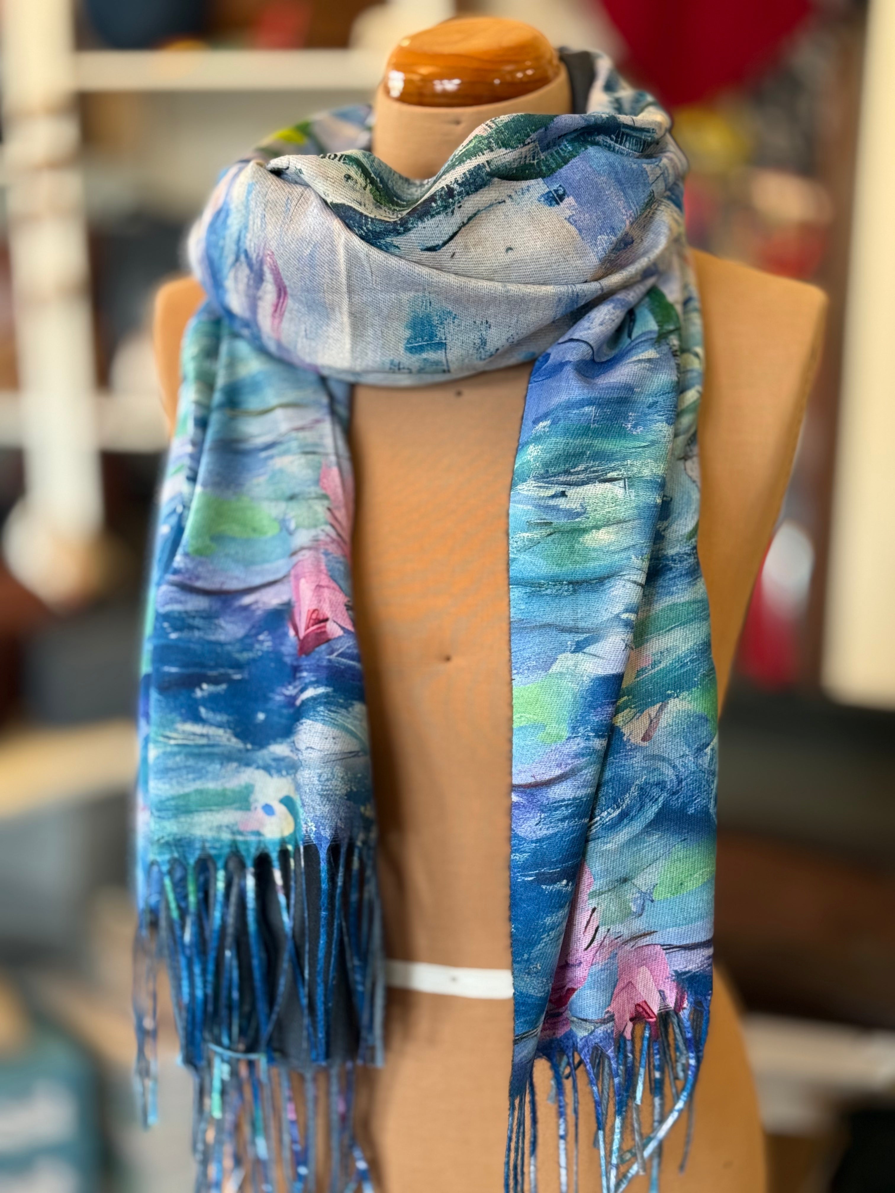 Giftzone - Water Lillies - Women's Cashmere Scarf Blend