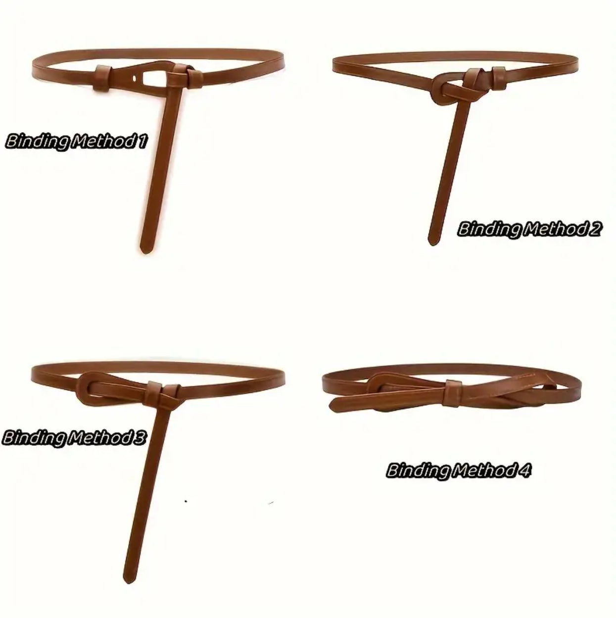 Lake Leather - Slim Knot - Women's Leather Slim Knotted Belt