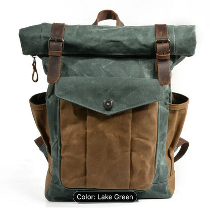 Lake Leather - Waxed Canvas - Unisex Oily Straps Backpack