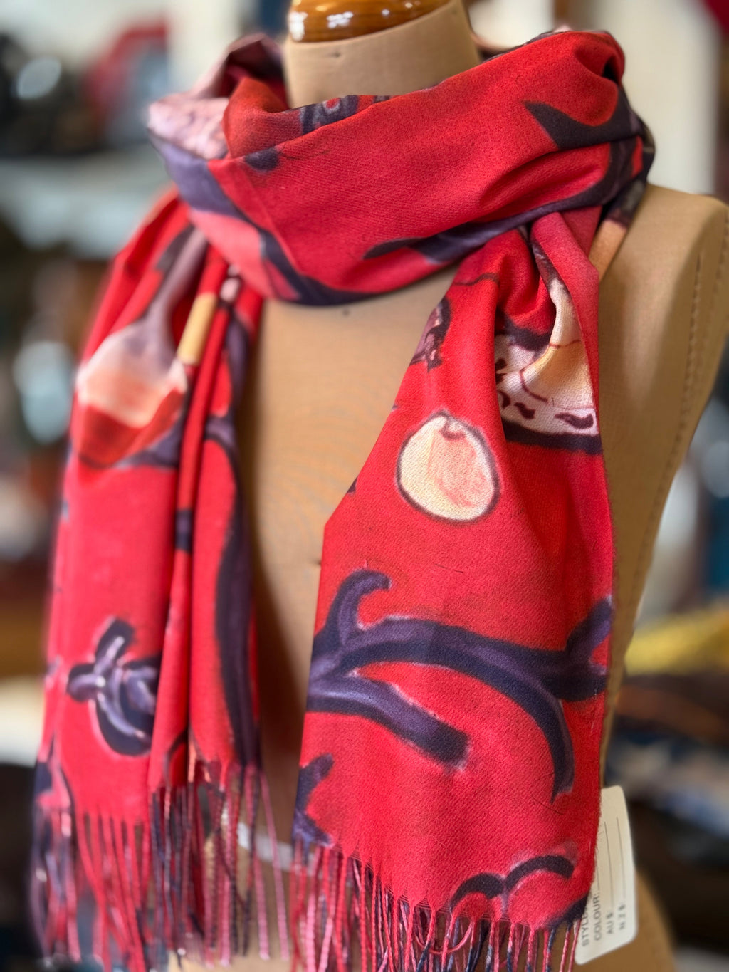 Giftzone - Harmony In Red - Women's Cashmere Blend Scarf