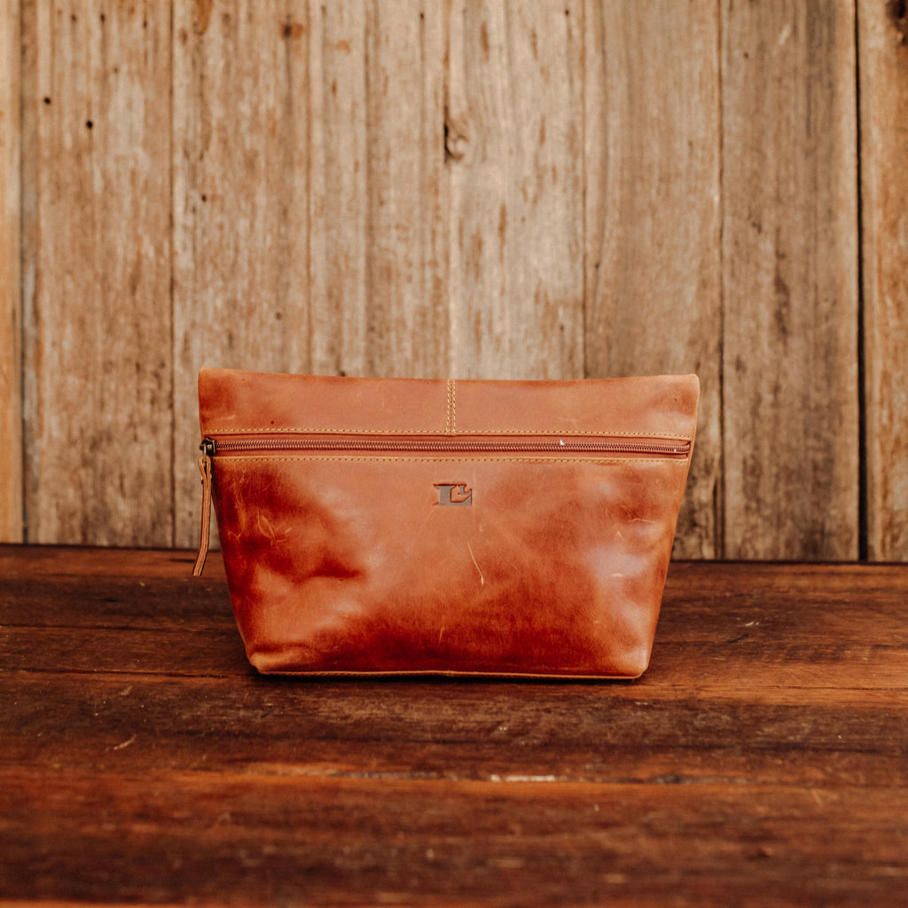 Lake Leather - Granville- Unisex Wetpack Leather Toiletry Bag