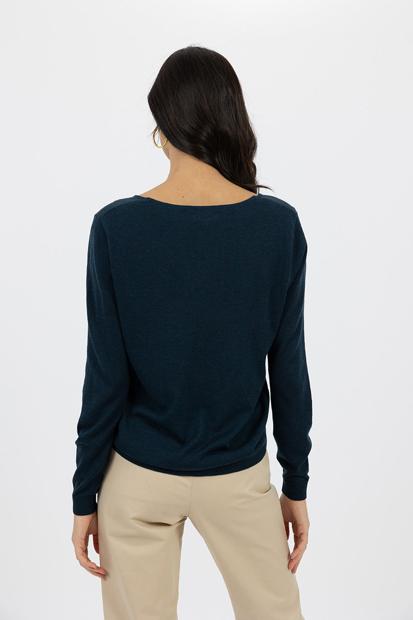 Humidity - Bella - Women’s Wool Blend Basic Knit Top