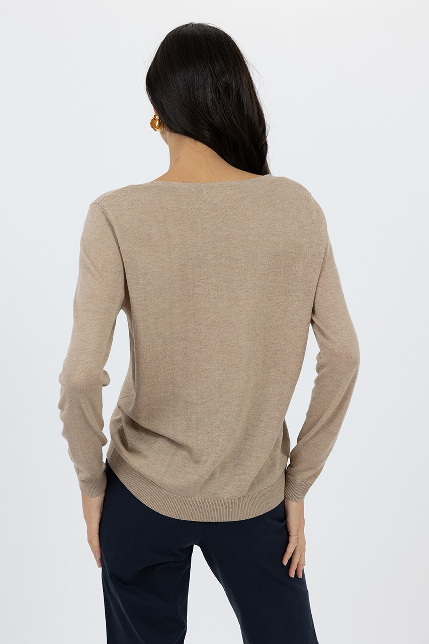 Humidity - Bella - Women’s Wool Blend Basic Knit Top
