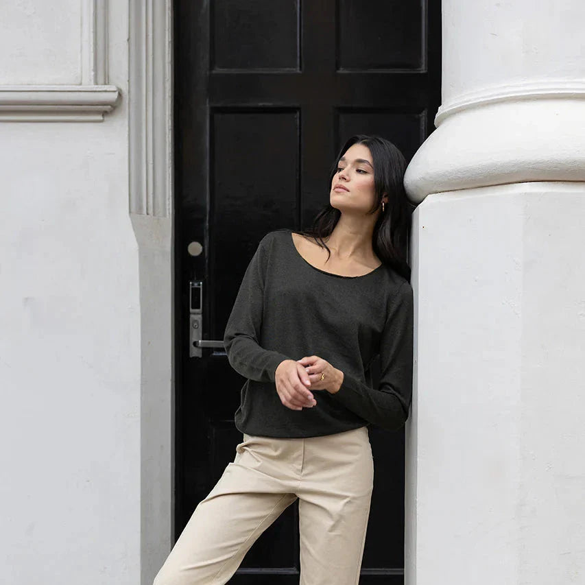 Humidity - Bella - Women’s Wool Blend Basic Knit Top