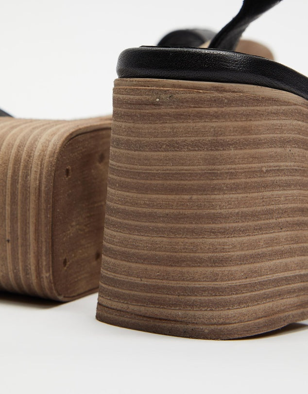 Bueno- Violet- Women’s Black Leather High Heel Dress Sandal