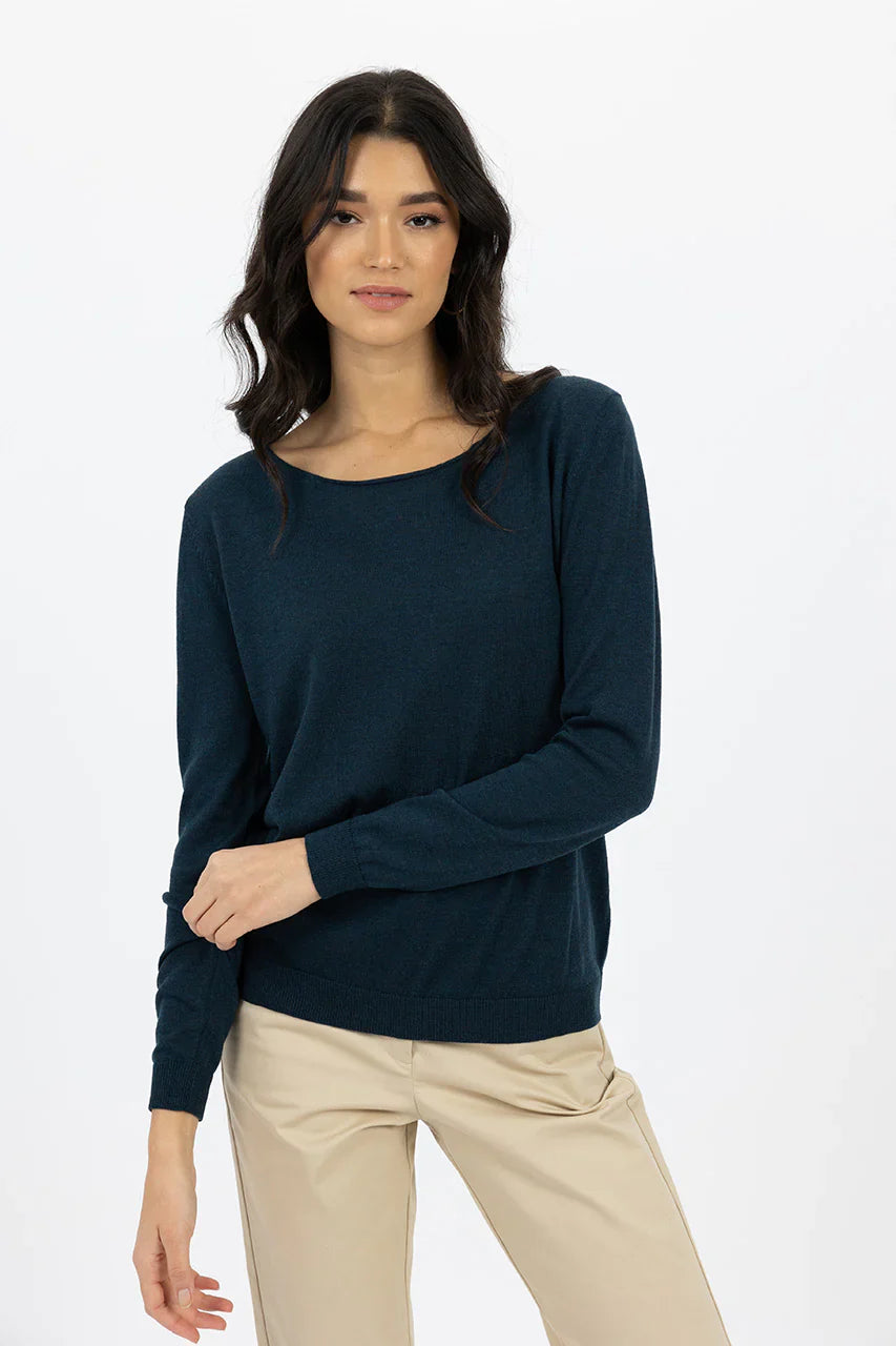 Humidity - Bella - Women’s Wool Blend Basic Knit Top