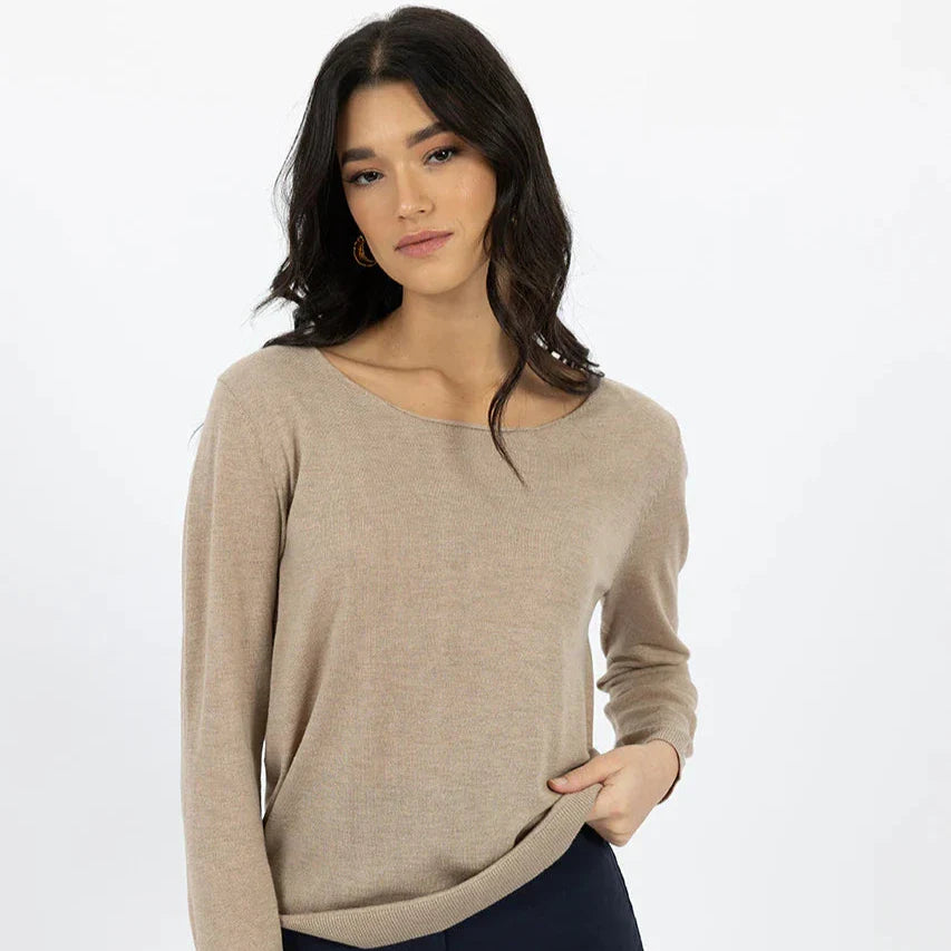 Humidity - Bella - Women’s Wool Blend Basic Knit Top