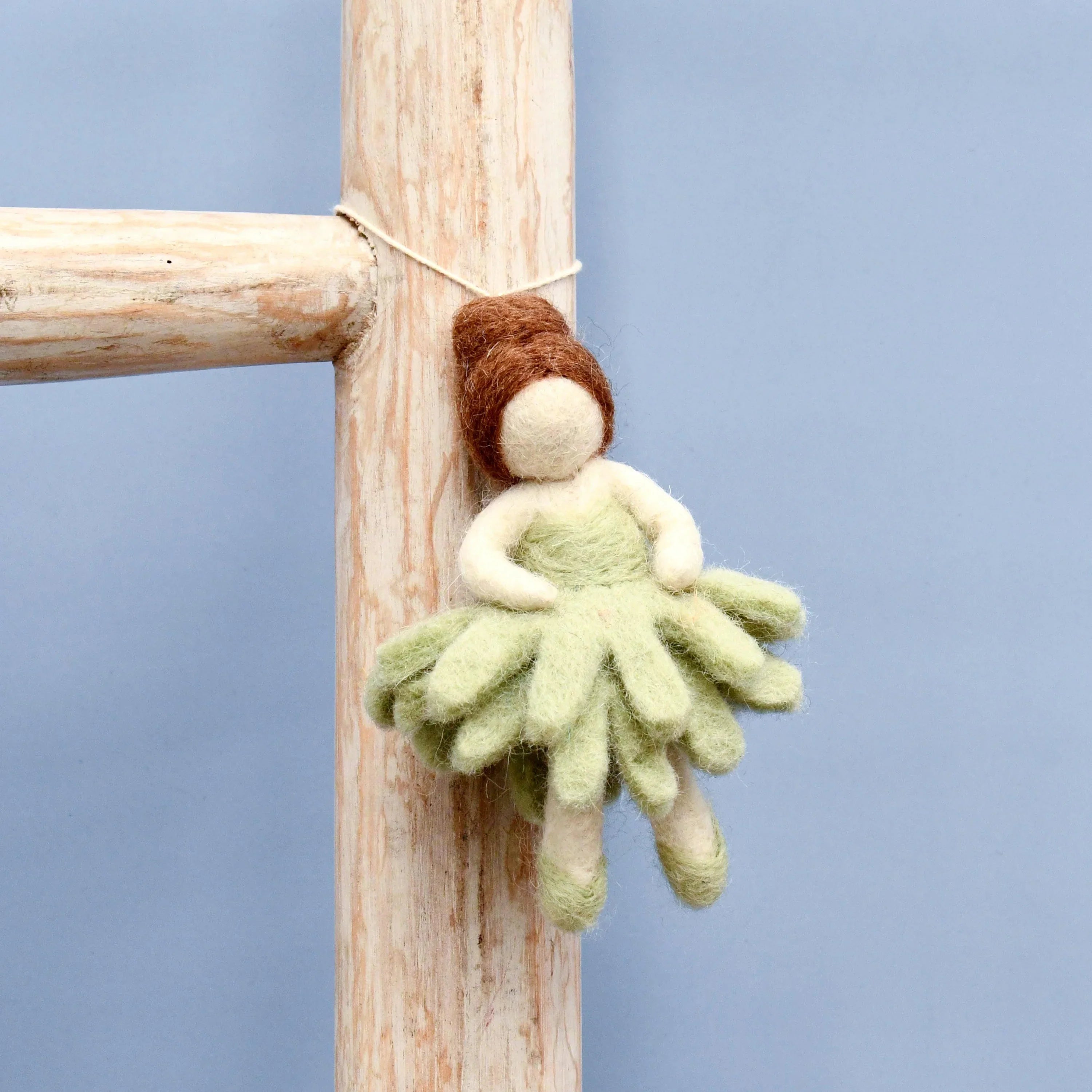 Tara Treasures - Waldorf Pocket Doll - Felted Christmas Ornament Decoration