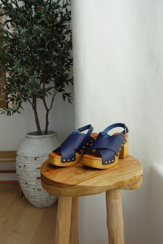 Vayah - Phoebe - Women’s Navy Leather Platform