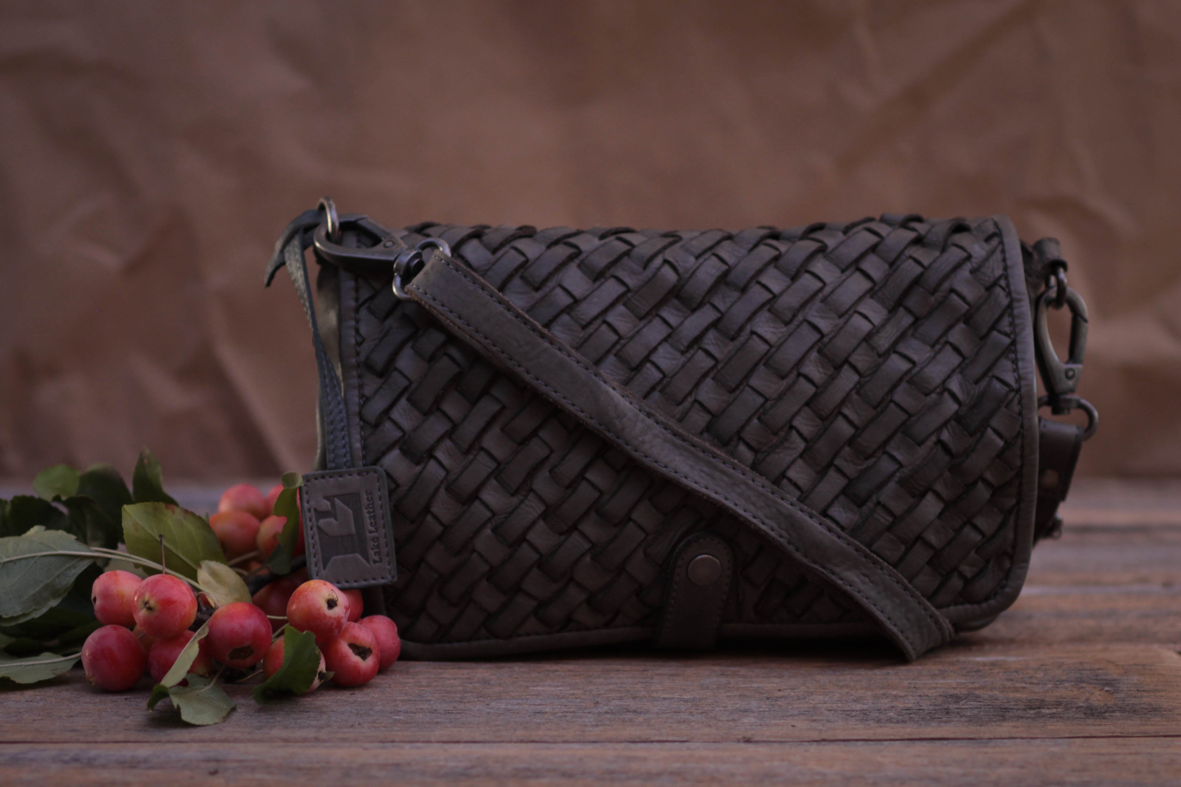 Lake Leather - Devonport- Women's Woven Leather Crossbody Bag