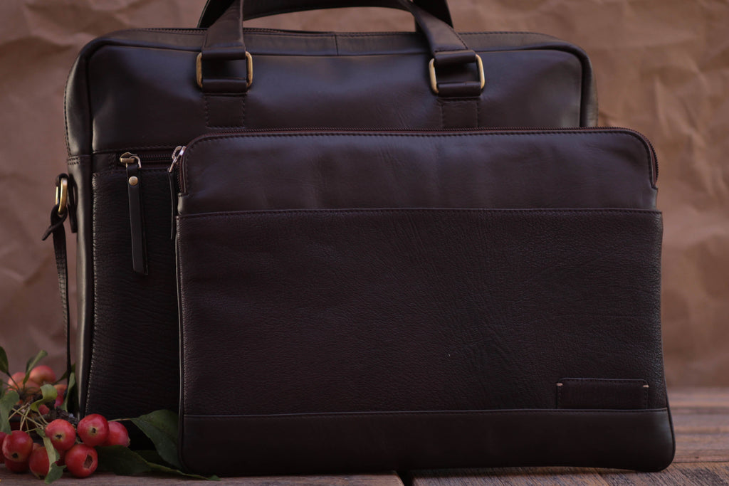 Lake Leather - Franklin - Unisex Leather Laptop Portfolio