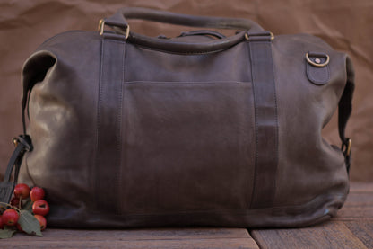 Lake Leather - Roland - Unisex Medium Leather Duffle Overnighter Bag
