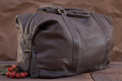 Lake Leather - Roland - Unisex Medium Leather Duffle Overnighter Bag